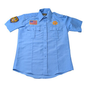 Law Pro Security Shirt Size Med Light Blue With Embroidery